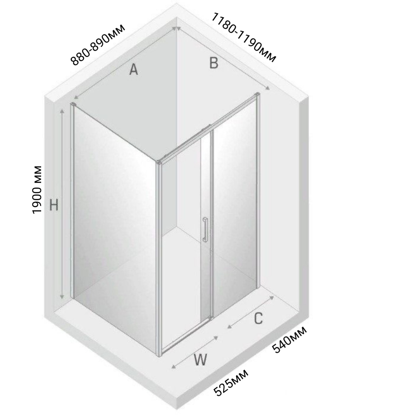 Дополнительное фото №1 Душевой уголок CHIEZZA Atalora 1200*900*1850, прозрачное стекло, профиль хром