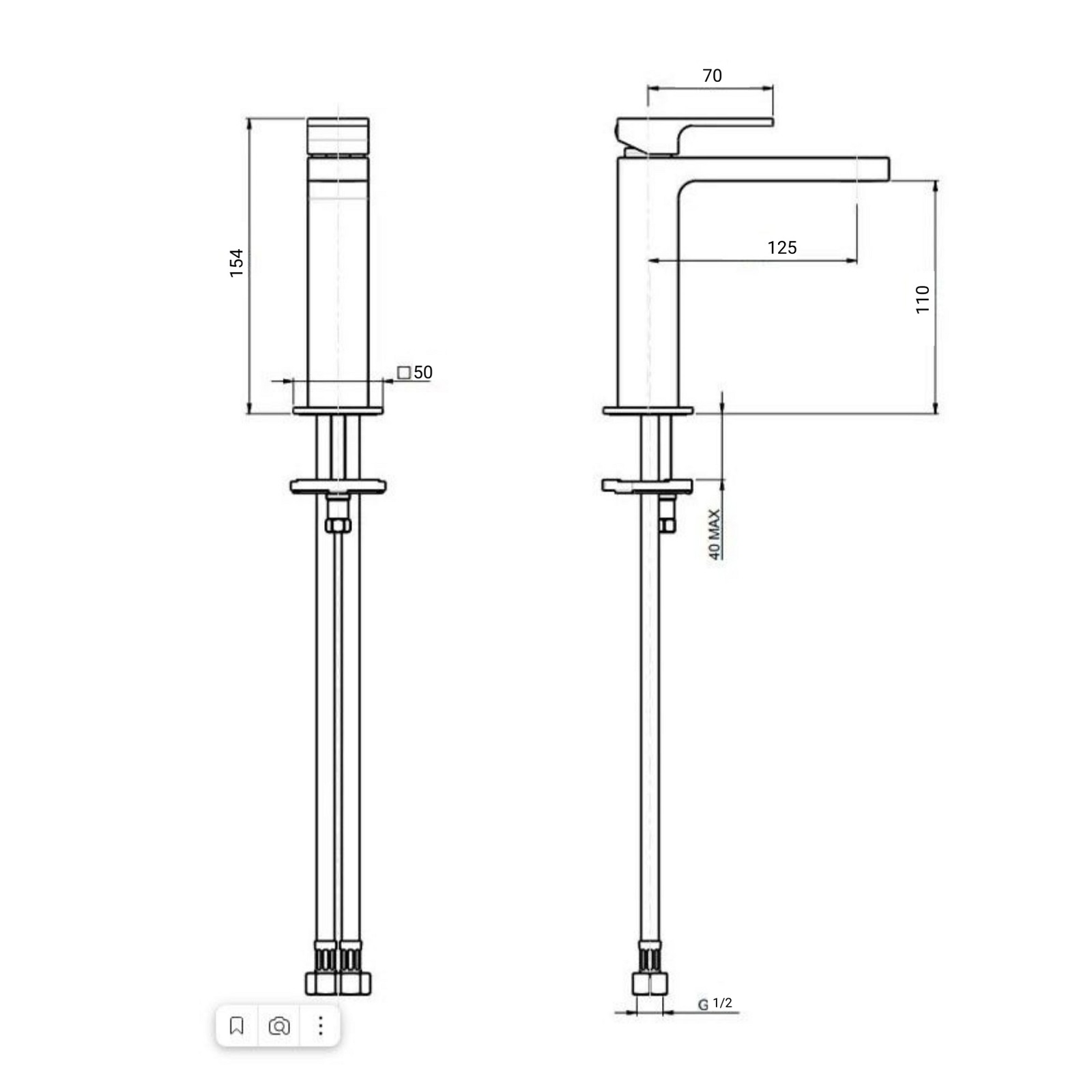 Дополнительное фото №1 Смеситель для раковины однорычажный CHIEZZA Bonivera Chrome