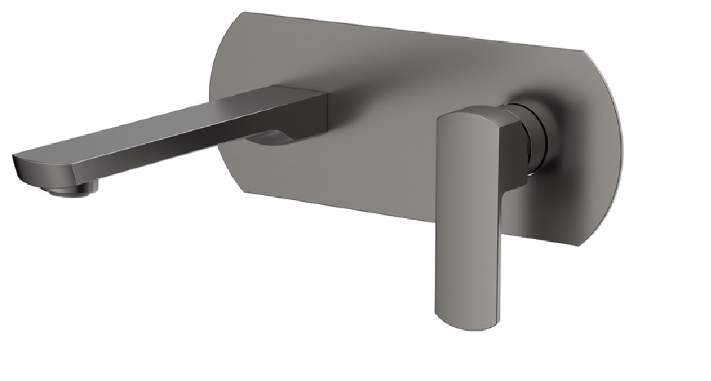 Фото Настенный смеситель для раковины CHIEZZA Ribago, серый цвет оружейного металла