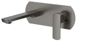 Настенный смеситель для раковины CHIEZZA Ribago, серый цвет оружейного металла