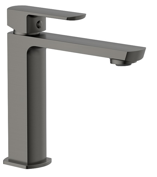 Фото Однорычажный смеситель для раковины CHIEZZA Ribago, серый цвет оружейного металла