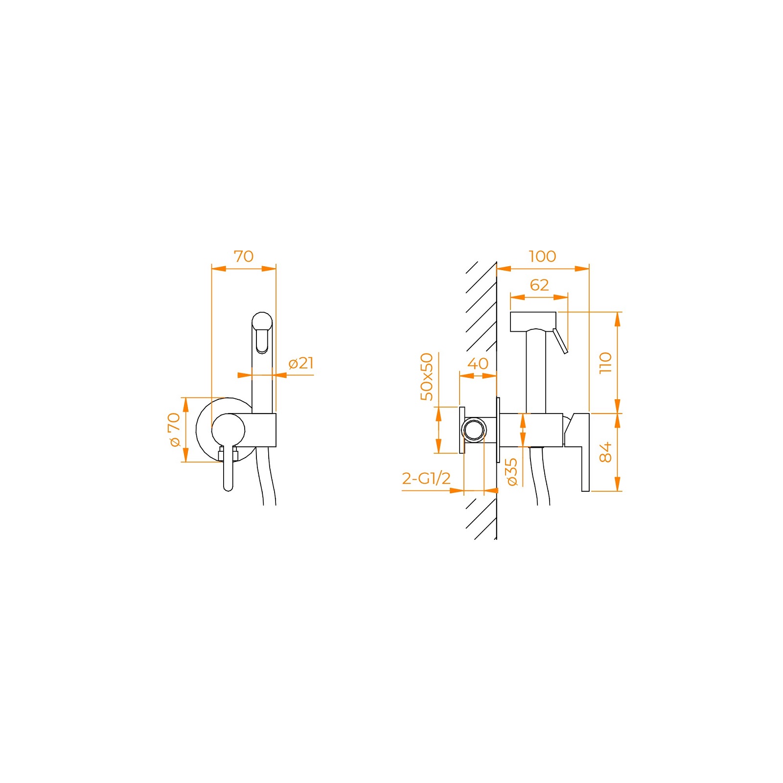Дополнительное фото №1 Смеситель гигиенический Chiezza Eliavita, хром