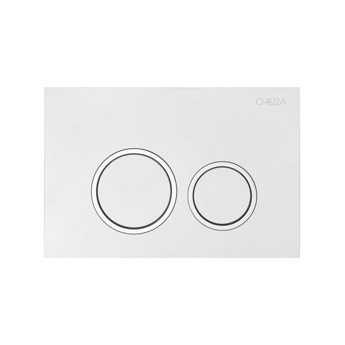 Дополнительное фото №1 Клавиша смыва белая/хромированные кольца, пластик CHIEZZA CH005AATA 165*245*14.5мм
