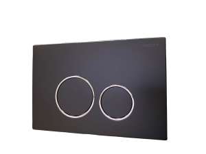 Клавиша смыва черная матовая/хромированные кольца, пластик CHIEZZA CH005DATA 165*245*14.5мм